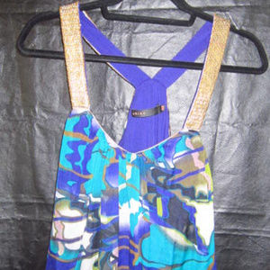 Akiko lined top with heavy beaded straps